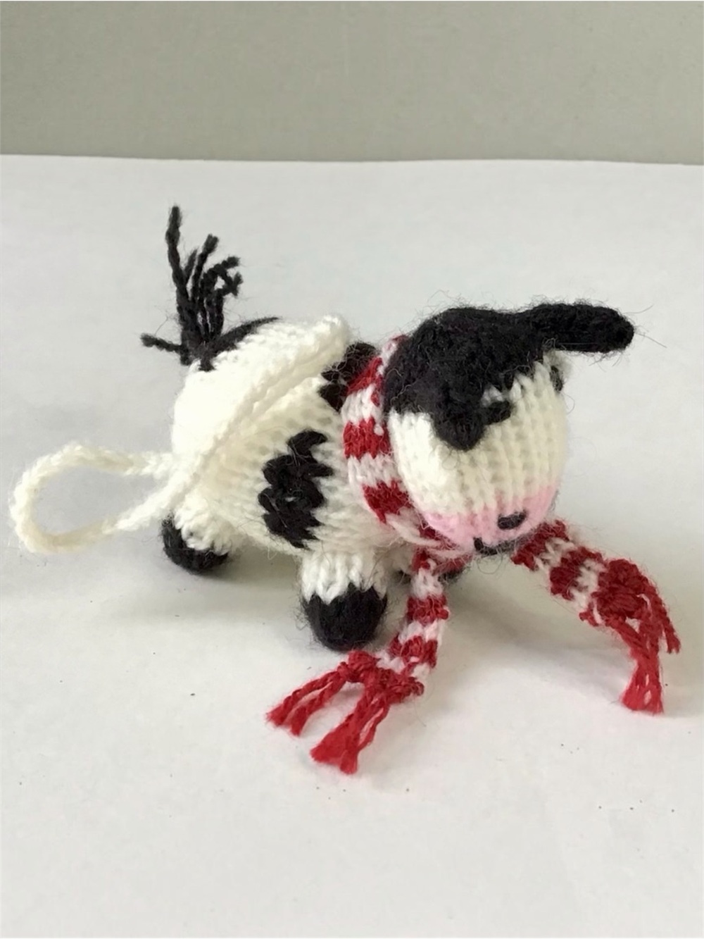 Melange Collection Knit Animal Cow Christmas Ornament Handmade Peru Alpaca Wool